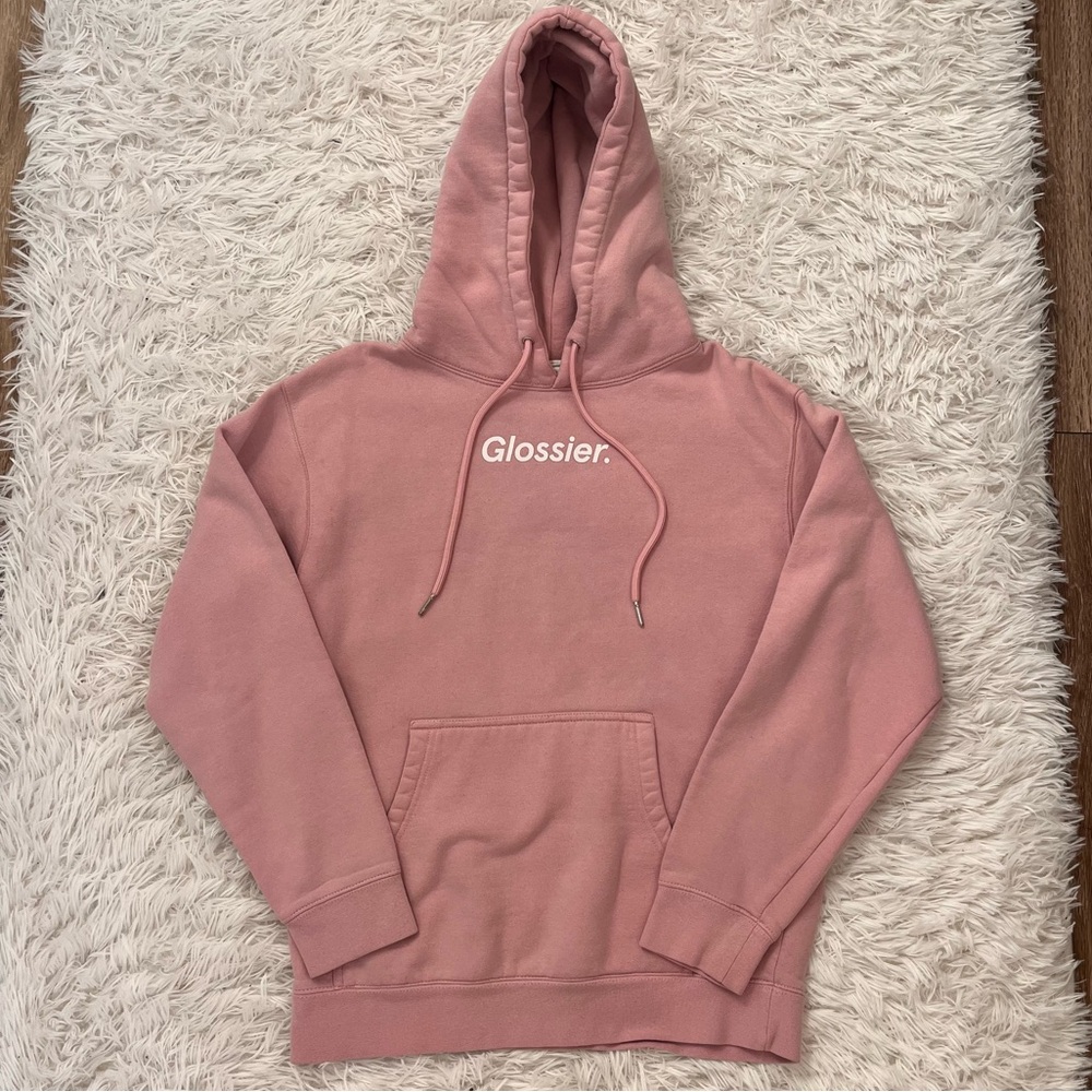 Glossier pink hoodie